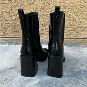 Black square toe boot.